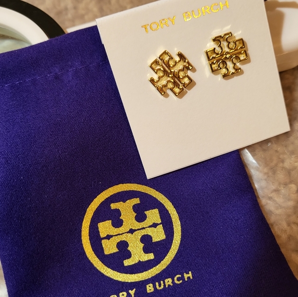 Tory Burch Jewelry - ***SOLD***Tory Burch Women's Britten Logo Stud Earrings Brand New